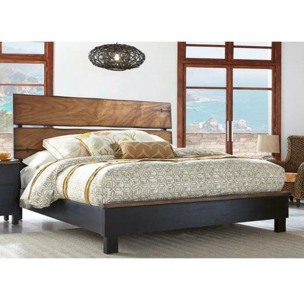 Live Edge Black-Brown Big Sur Queen Panel Bed Beds LOOMLAN By Panama Jack