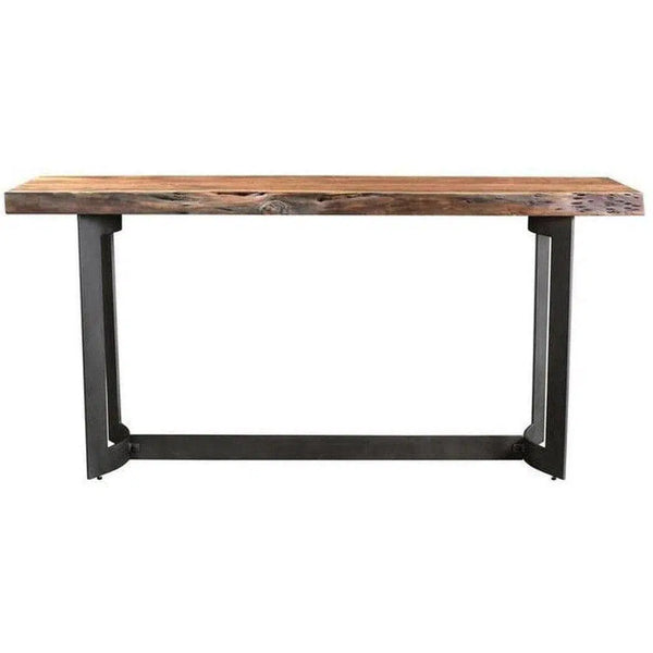 Live Edge Console Table Brown Industrial