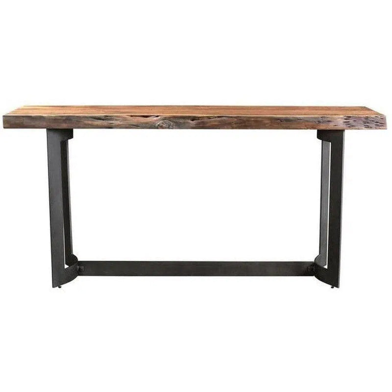 Live Edge Console Table Brown Industrial