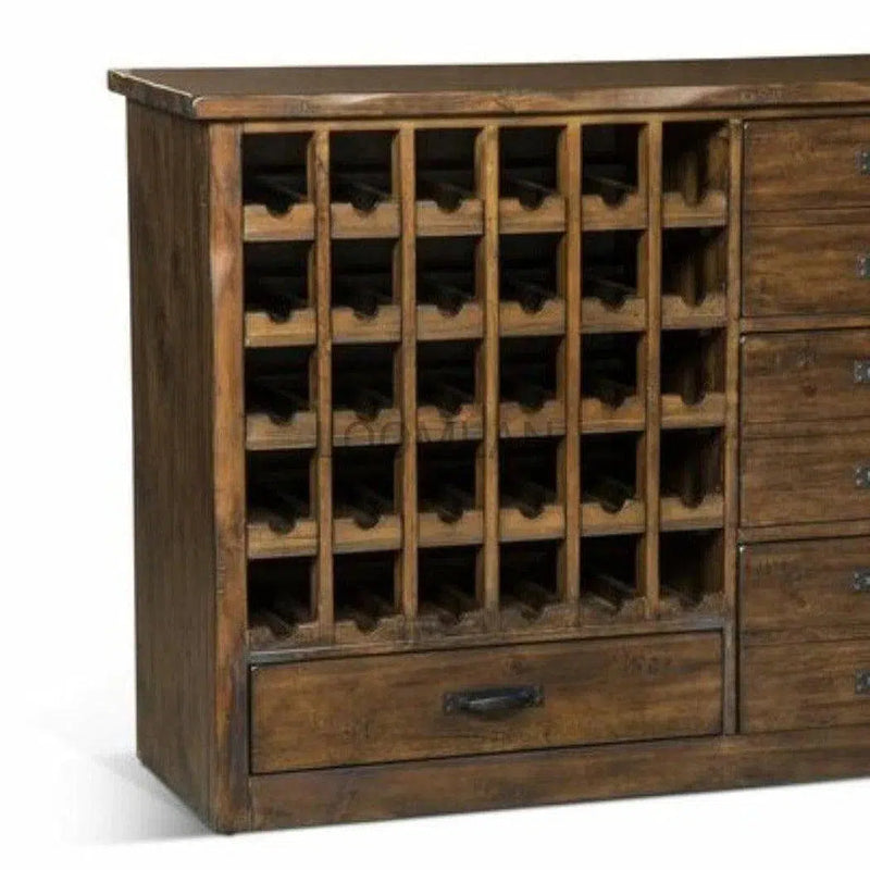 Live Edge Wine Cabinet Drawers Home Bar Serving Station