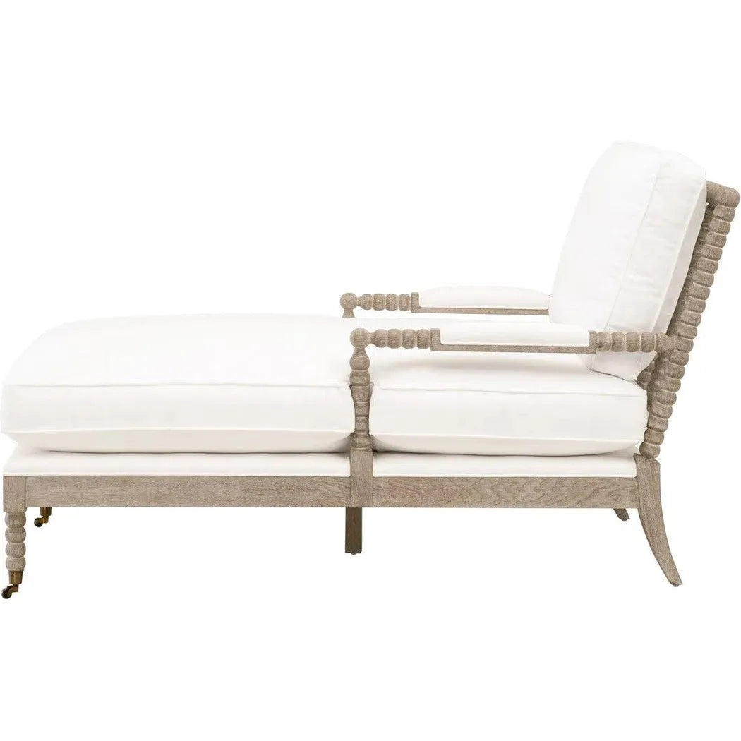 LiveSmart White Performance Chaise Lounge Living Room