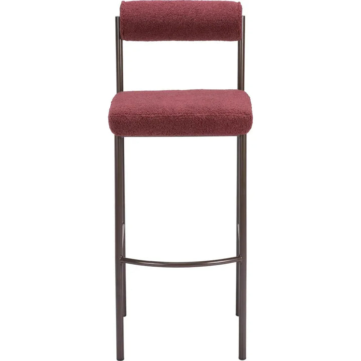 Livorno Barstool (Set of 2) Red & Bronze - LOOMLAN - Zuo Modern - Bar Stools