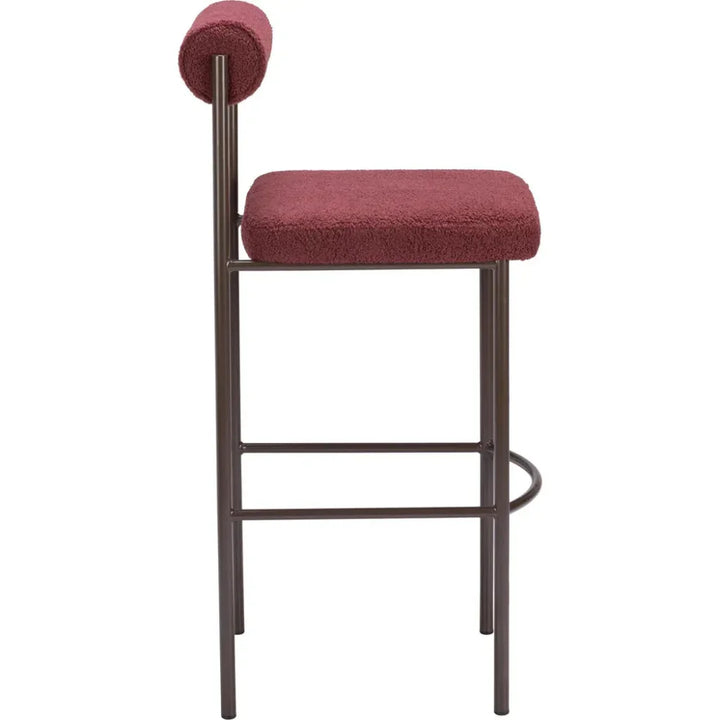 Livorno Barstool (Set of 2) Red & Bronze - LOOMLAN - Zuo Modern - Bar Stools