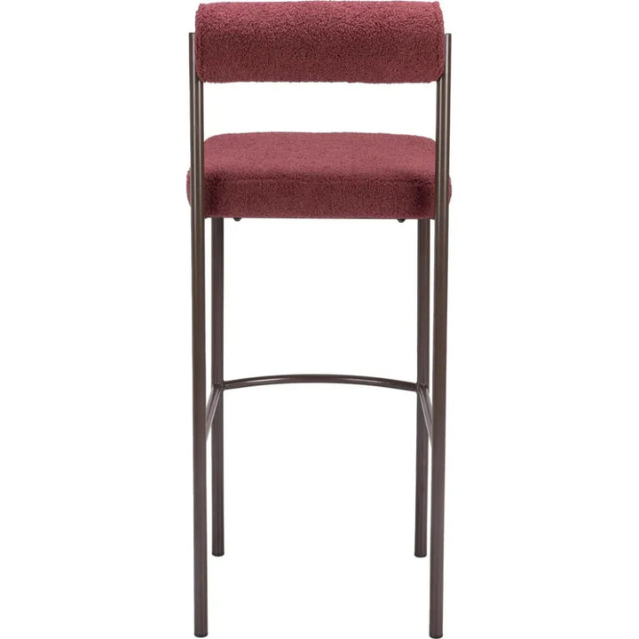 Livorno Barstool (Set of 2) Red & Bronze - LOOMLAN - Zuo Modern - Bar Stools