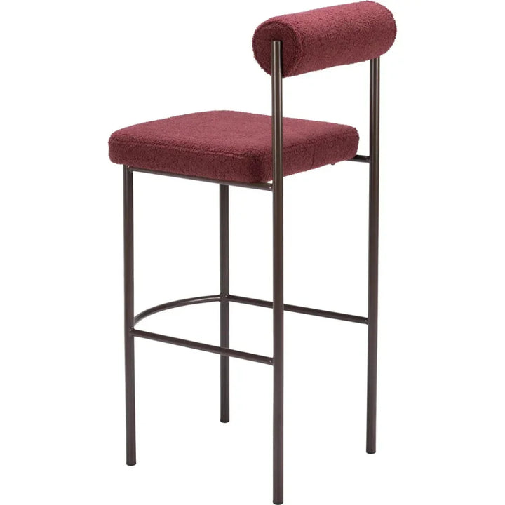 Livorno Barstool (Set of 2) Red & Bronze - LOOMLAN - Zuo Modern - Bar Stools