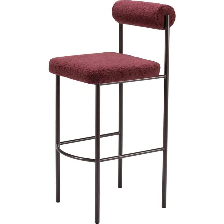Livorno Barstool (Set of 2) Red & Bronze - LOOMLAN - Zuo Modern - Bar Stools