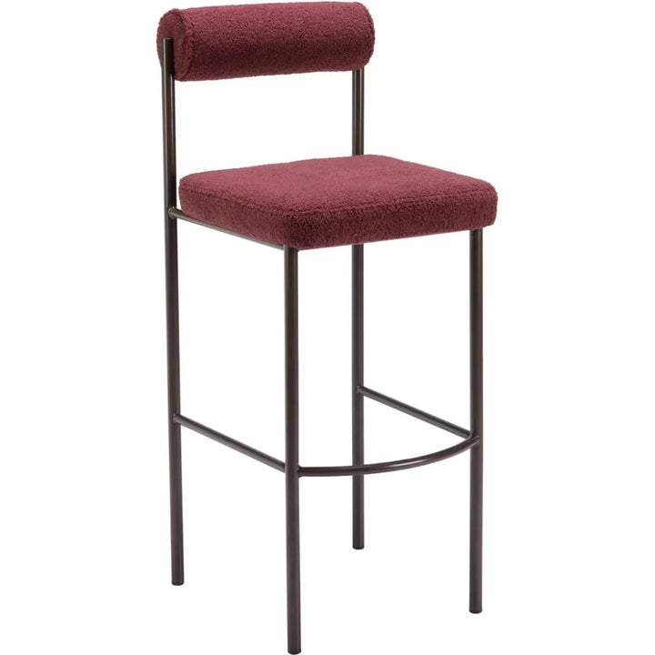 Livorno Barstool (Set of 2) Red & Bronze - LOOMLAN - Zuo Modern - Bar Stools
