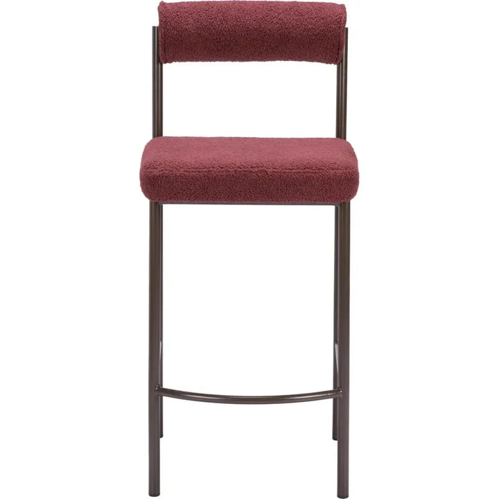 Livorno Counter Stool 2PC Red & Bronze - LOOMLAN - Zuo Modern - Counter Stools