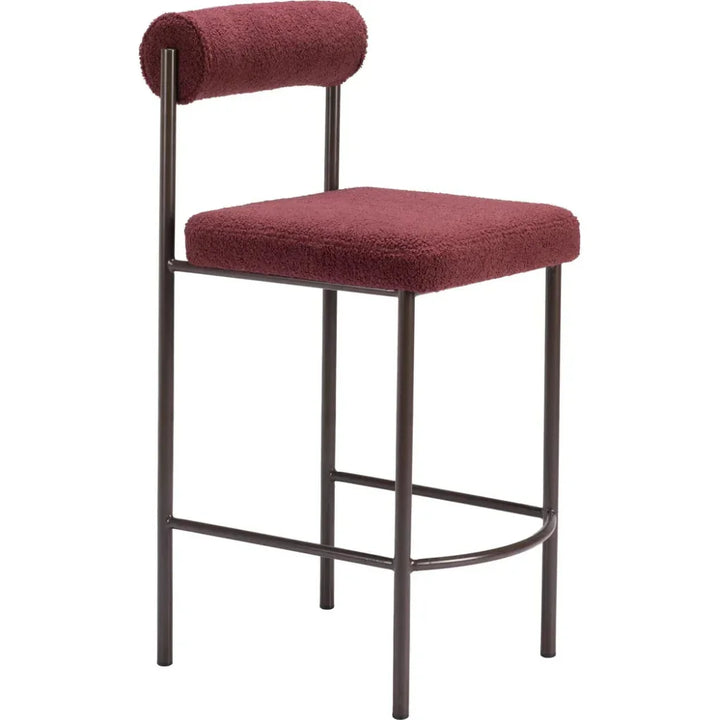 Livorno Counter Stool 2PC Red & Bronze - LOOMLAN - Zuo Modern - Counter Stools