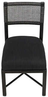 Lobos Wood Black Armless Chair-Dining Chairs-Noir-LOOMLAN