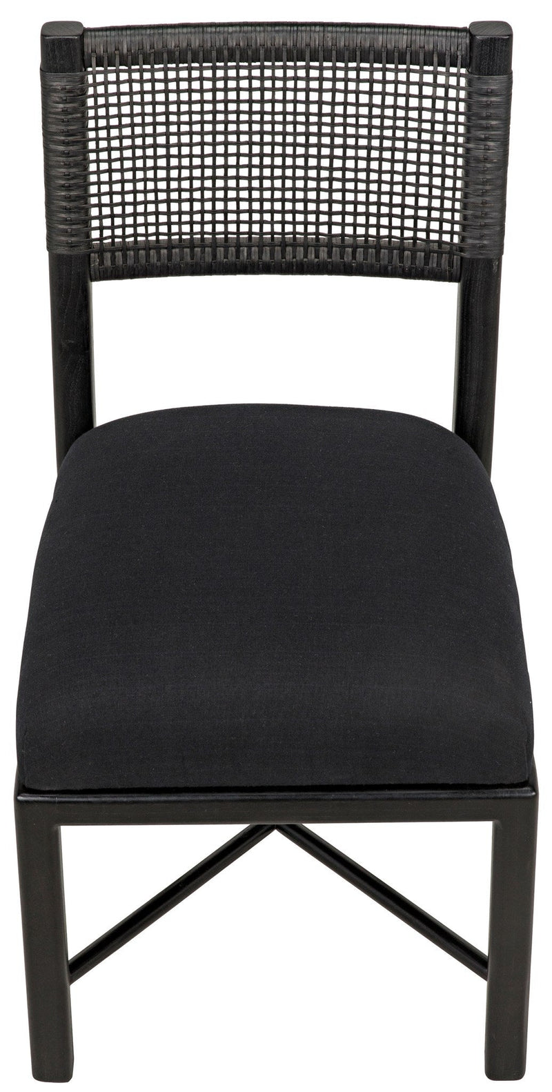 Lobos Wood Black Armless Chair-Dining Chairs-Noir-LOOMLAN