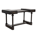 Locarno 60'' Desk Unique Shape Desk with Drawers-Home Office Desks-Noir-LOOMLAN