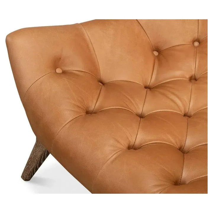 Lola Leather Slipper Accent Chair - LOOMLAN - Sarreid - Accent Chairs