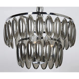 Lolita Metal and Glass Small Chandelier With Chrome Finish-Chandeliers-Noir-LOOMLAN