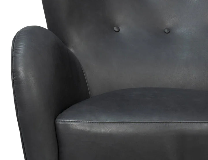 Lombard Leather Wing Chair - LOOMLAN - Sarreid - Club Chairs