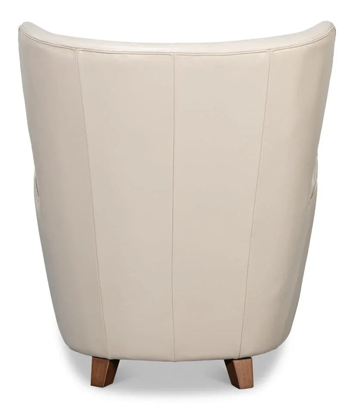 Lombard Leather Wing Chair - LOOMLAN - Sarreid - Club Chairs