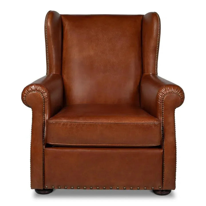 London Dry Leather Club Chair - LOOMLAN - Sarreid - Club Chairs