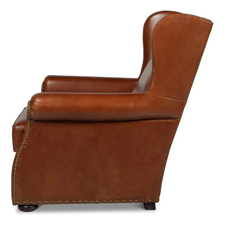 London Dry Leather Club Chair - LOOMLAN - Sarreid - Club Chairs