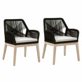 Loom Black Rope Outdoor Dining Arm Chairs Set of 2 Outdoor Dining Chairs LOOMLAN By Essentials For Living