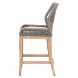 Loom Counter Stool Platinum Rope Light Gray Mahogany Counter Stools LOOMLAN By Essentials For Living