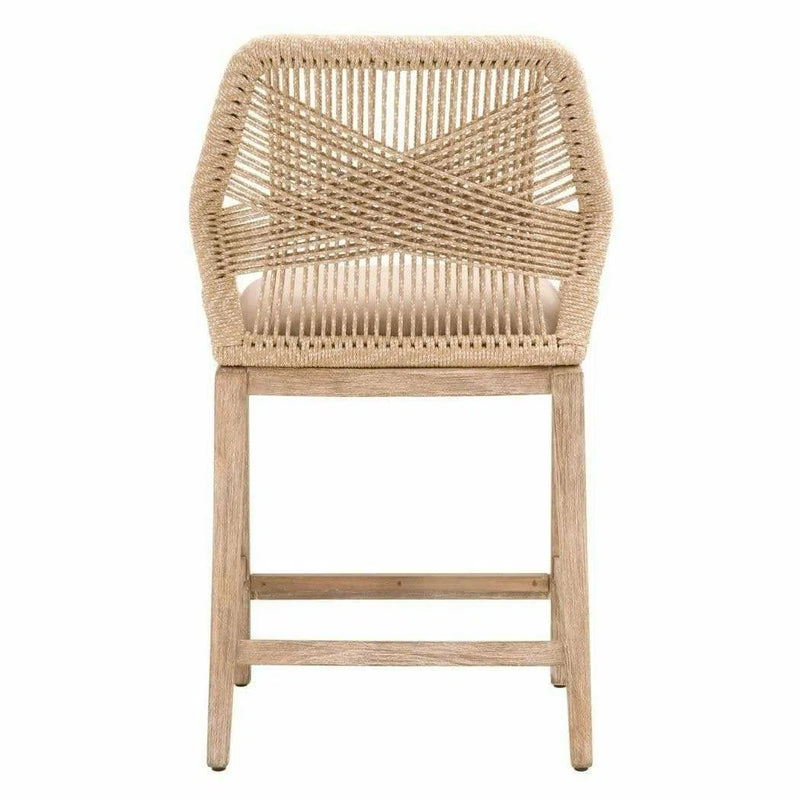 Loom Counter Stool Sand Rope Light Gray Natural Gray Mahogany Counter Stools LOOMLAN By Essentials For Living