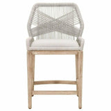 Loom Counter Stool Taupe & White Rope & Wood