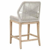 Loom Counter Stool Taupe & White Rope & Wood