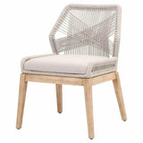 Loom Dining Chair Set of 2 Taupe and White Rope Mahogany Wood Dining Chairs LOOMLAN By Essentials For Living