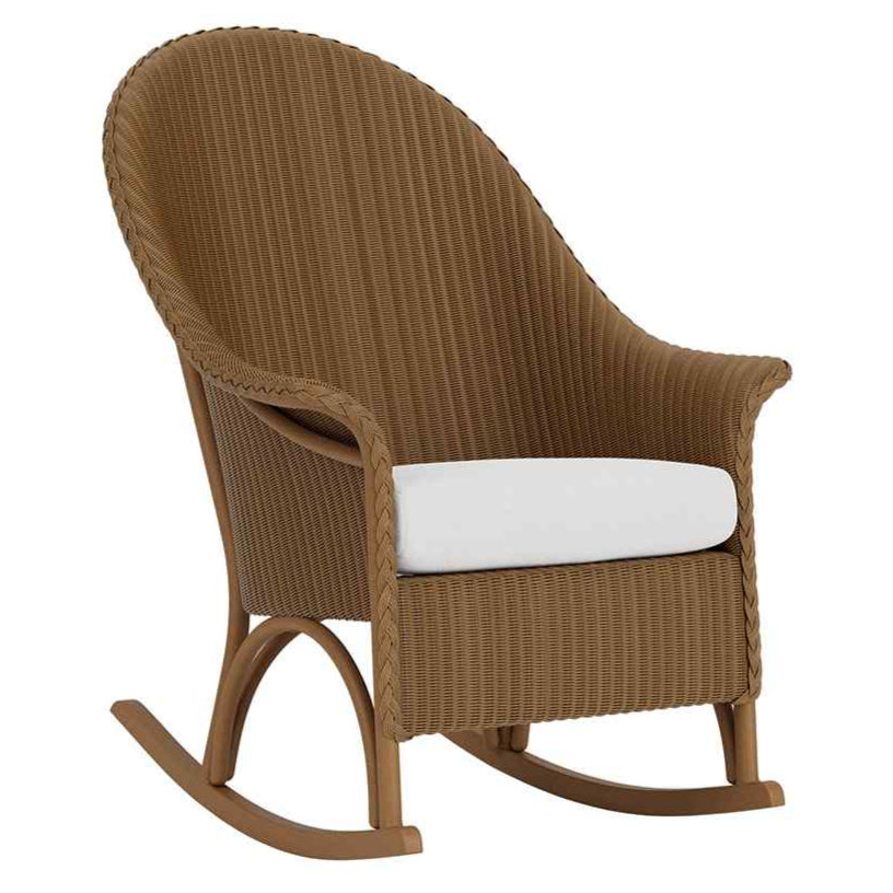 All Weather Wicker Outdoor Rocker with Sunbrella | LOOMLAN