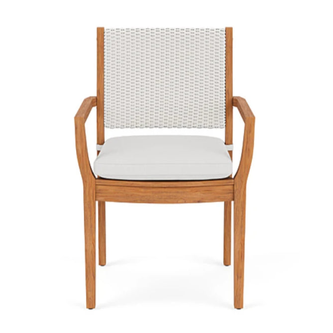 Loom Loom Back Teak Outdoor Dining Armchair-Outdoor Dining Chairs-Lloyd Flanders-LOOMLAN