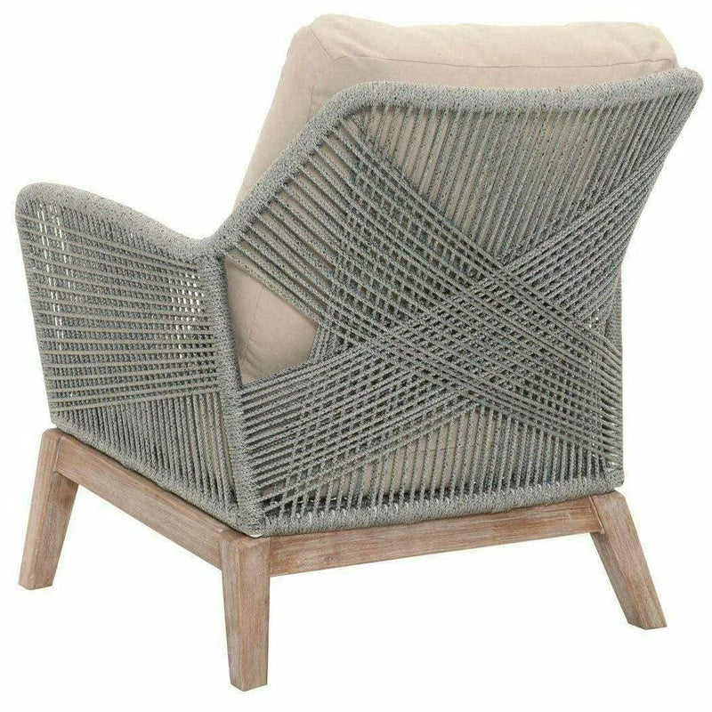 Loom Outdoor Club Chair Platinum Rope Gray Teak Wood Outdoor Lounge Chairs LOOMLAN By Essentials For Living