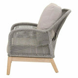 Loom Outdoor Club Chair Platinum Rope Gray Teak Wood Outdoor Lounge Chairs LOOMLAN By Essentials For Living