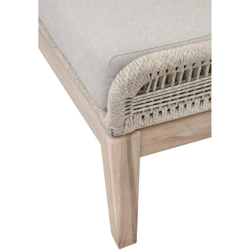 Loom Outdoor Footstool Rope Wood Frame