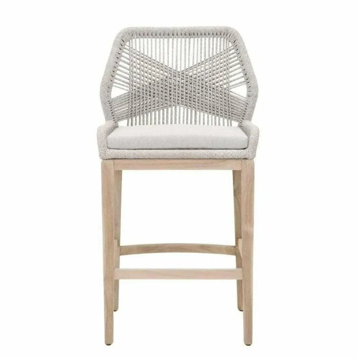 Loom Outdoor Rope Barstool Taupe Rope Wood-Outdoor Bar Stools-Essentials For Living-LOOMLAN
