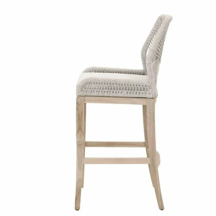 Loom Outdoor Rope Barstool Taupe Rope Wood-Outdoor Bar Stools-Essentials For Living-LOOMLAN