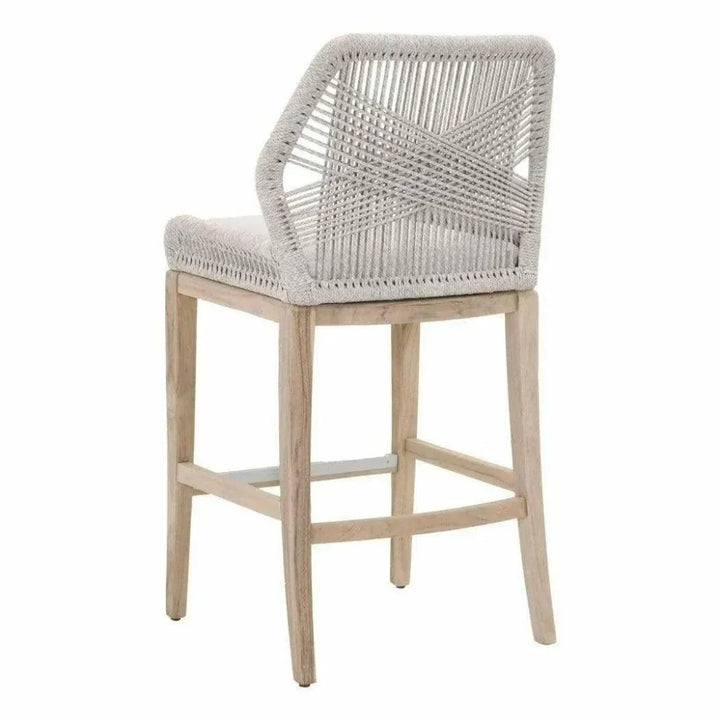 Loom Outdoor Rope Barstool Taupe Rope Wood-Outdoor Bar Stools-Essentials For Living-LOOMLAN