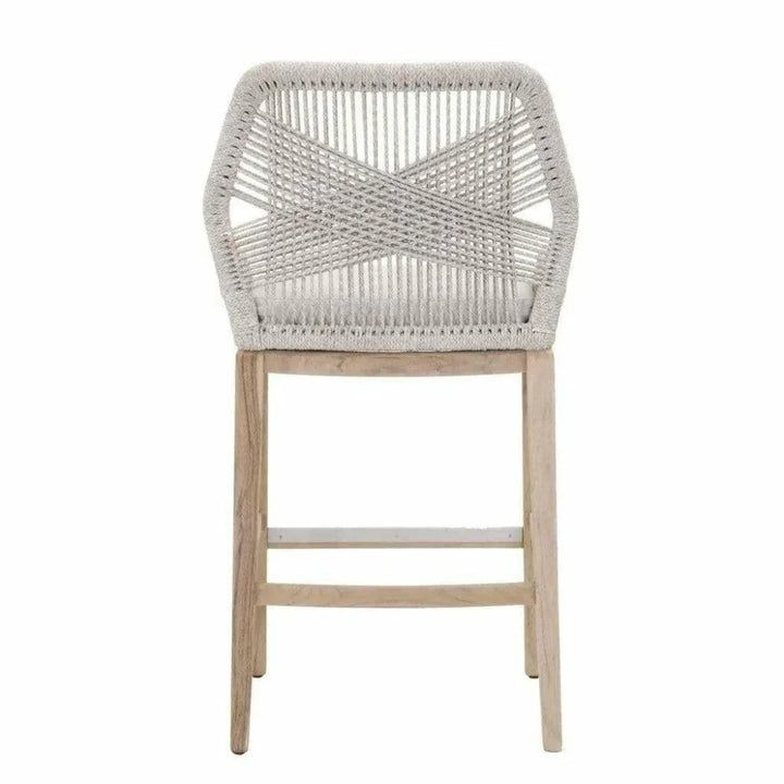 Loom Outdoor Rope Barstool Taupe Rope Wood-Outdoor Bar Stools-Essentials For Living-LOOMLAN