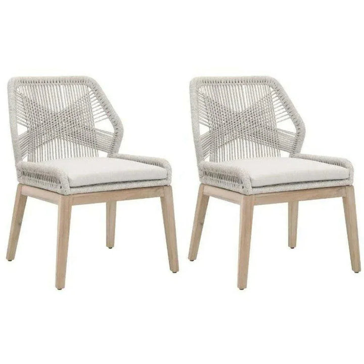 Loom Outdoor Rope Dining Chair 2PC-Outdoor Dining Chairs-Essentials For Living-LOOMLAN