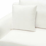 Loose Back Loveseat in White Linen Silver Metal Leg Sofas & Loveseats LOOMLAN By Diamond Sofa