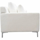 Loose Back Sofa White Linen Silver Leg