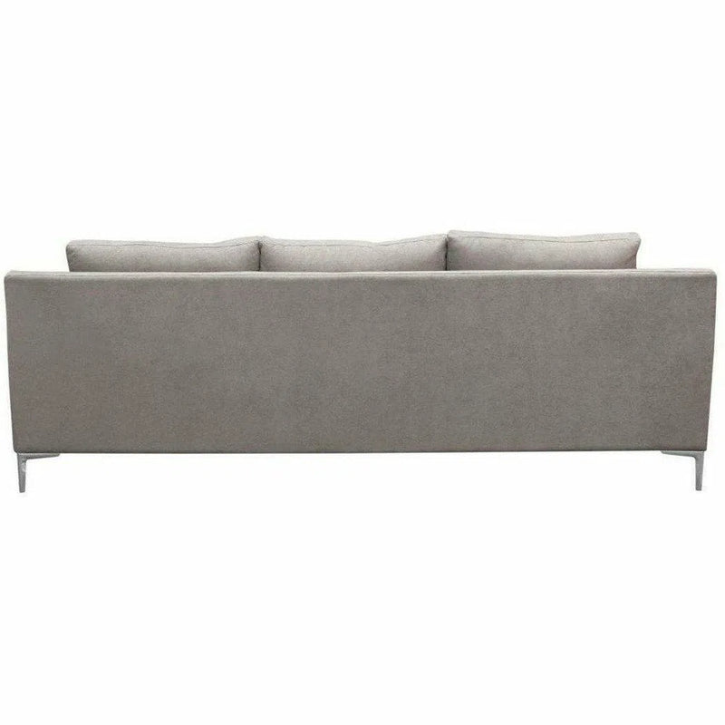 Loose Back Sofa in Grey Fabric Silver Metal Leg Sofas & Loveseats LOOMLAN By Diamond Sofa