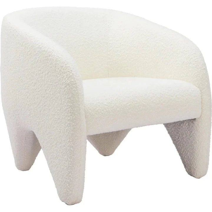 Lopta Wood White Armless Accent Chair - LOOMLAN - Zuo Modern - Club Chairs