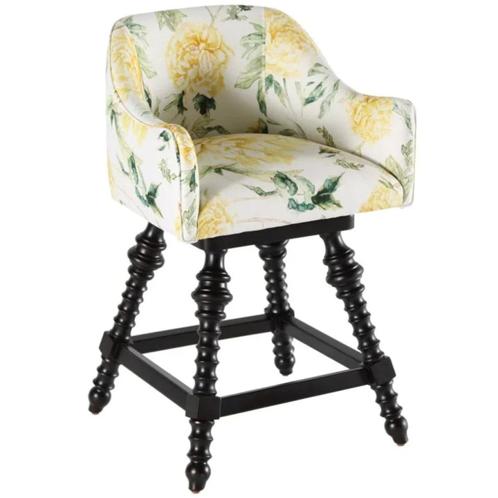 Loren Colorful Fabric Counter Stool - LOOMLAN - Peninsula Home - Poufs and Stools