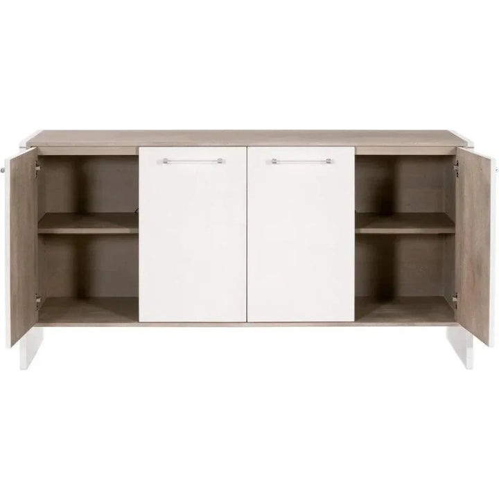 Pearl White Shagreen Media Sideboard 67-Inch | LOOMLAN