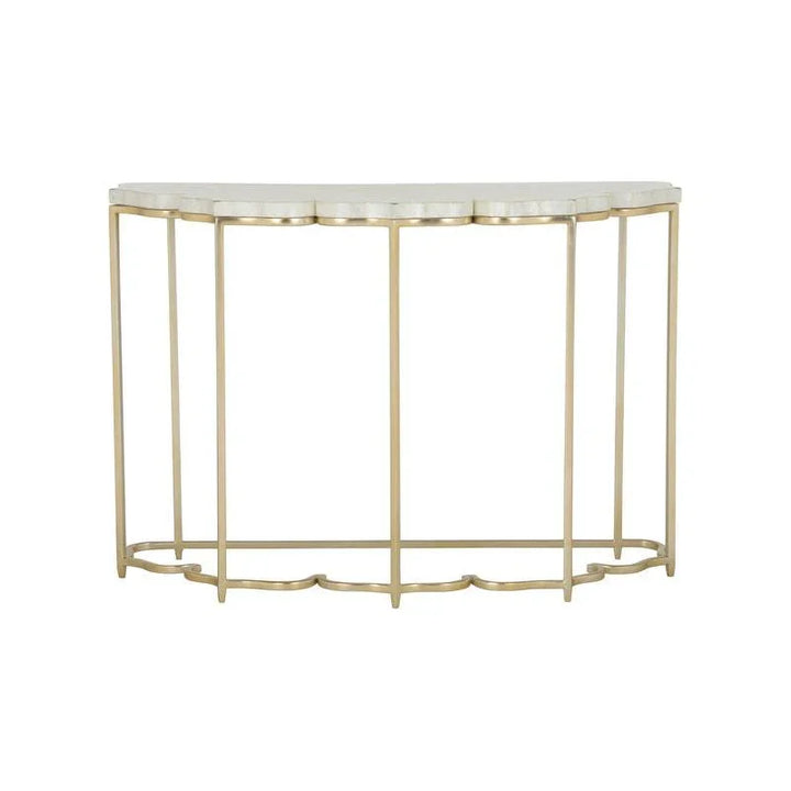 Lotus Flower Metalic Gold Based Console Table - LOOMLAN - Chelsea House - Console Tables