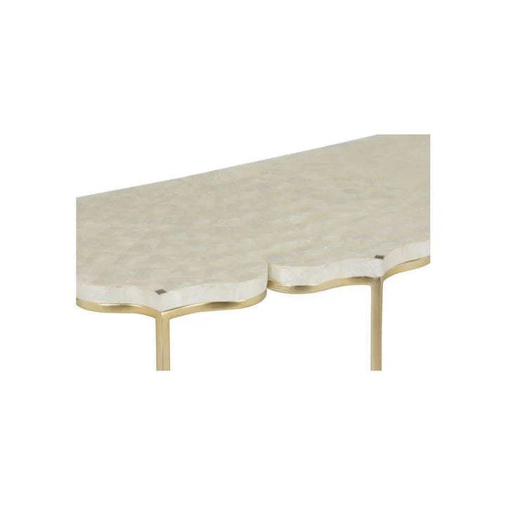 Lotus Flower Metalic Gold Based Console Table - LOOMLAN - Chelsea House - Console Tables