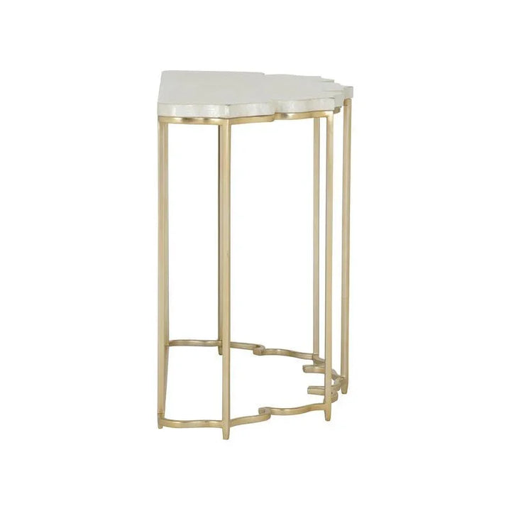 Lotus Flower Metalic Gold Based Console Table - LOOMLAN - Chelsea House - Console Tables
