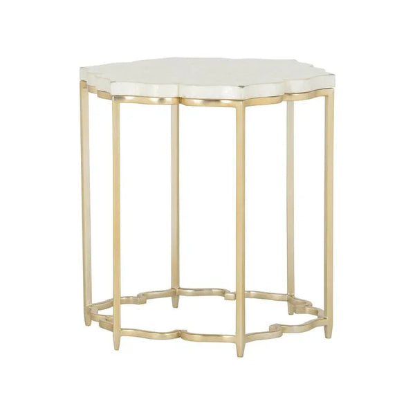Lotus Flower Metalic Gold Based Side Table - LOOMLAN - Chelsea House - Side Tables