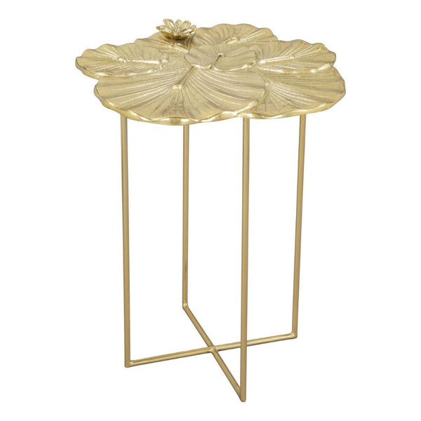 Lotus Golden Aluminum Side Table