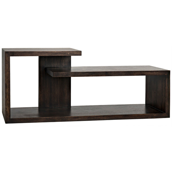 Lou Wood Rectangle Console Table-Console Tables-Noir-LOOMLAN